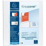 Exacompta 51844E 10er Pack Präsentationsringbuch KreaCover DIN A4 aus starkem Karton 4 Ringe 75mm breit Weiß ideal für Schule und Büro Ringhefter Ringordner Ringbuchordner