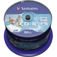 Verbatim 43309 CD-R 80 Rohling 700 MB 50 St. Spindel Bedruckbar