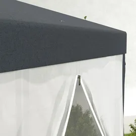 Outsunny Pavillon 4 x 3 m inkl. 6 Seitenteile Dunkelgrau