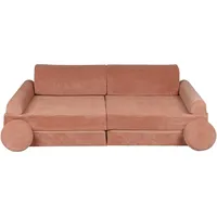 MEOWBABY Sofa für Kinderzimmer - Spielsofa für Kinder, Kindersofa, Slimcord, Ziegelrot