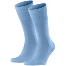 FALKE Herren Socken 2er Pack - Airport, Kurzstrumpf, Freizeit- und Business-Socken, Unifarben Cornflower Blue 43-44