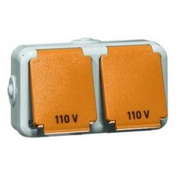 Peha - US NEMA-Steckdose 2fach, grau 5-15 R, 15 A 125 V