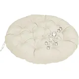 ZTGL Rund Groß Papasan Sitzkissen 160/170/180 cm, Papasansessel Kissen Outdoor Wasserdicht, Verdickt Polster Bodenkissen für Schwenksessel, Indoor Polyrattan Sessel Kissen,Beige,160 * 160CM