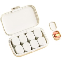 Koomuao Tablettenbox 7 Tage,Klein Pillendose Große Fächer, 8 Fächer Pillenbox Medikamentenbox für die Hand- oder Hosentasche, um Medikamente aufzubewahren