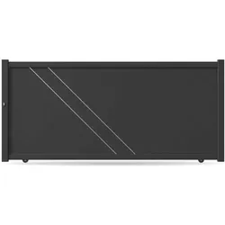 Gartentor Einfahrt, Schiebetor, Modell Wuppertal, Aluminium, Anthrazit, flexible Befestigungssysteme, individuell konfigurierbar