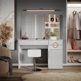 Vicco Schminktisch Adela Weiß 115 x 76,4 cm mit Hocker