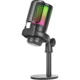Mars Gaming MMIC-XT, Professionelles High Definition 192Khz 24-bit Studiomikrofon, Kugelarm, Anti Shock Mount, Pop Filter Metallgitter, Schwarz
