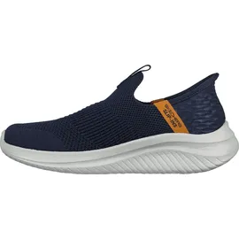 SKECHERS ULTRA FLEX 3.0 Smooth Step Slip-ins Platform, Navy Textile Orange Trim, 36