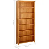 vidaXL Bücherregal 7 Fächer 90x22,5x200 cm Massivholz Eiche