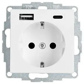 2USB Schuko-Steckdose 2USB 1-fach Weiß
