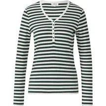 s.Oliver Ripp-Langarmshirt Petrol/Weiß 3XL