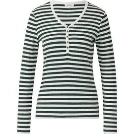 s.Oliver Ripp-Langarmshirt Petrol/Weiß 3XL