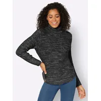 Rollkragenpullover CASUAL LOOKS "Pullover" Gr. 40, schwarz (schwarz-meliert) Damen Pullover