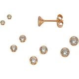 VIVANCE Ohrstecker-Set 925 Silber rotvergoldet 3 Paar 2,0mm