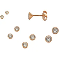 VIVANCE Ohrstecker-Set 925 Silber rotvergoldet 3 Paar 2,0mm