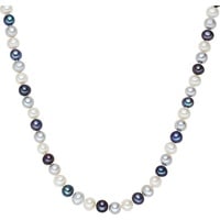 Valero Pearls Halsschmuck, Damen Sterling Silber Süßwasser-Zuchtperle Multicolor - 2244, (925er Silber, Perle 60 cm)