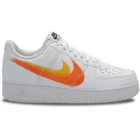 Nike  Sneaker Air Force 1 Low '07 Spray Paint Swoosh Safety Orange  in Weiss, 44 1/2
