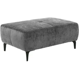 Jockenhöfer Hocker JOCKENHÖFER GRUPPE "Salo", grau, B:114cm T:81cm, Chenille: 100% Polyester, Hocker, Hocker, im Retrolook mit Wellenunterfederung und frei im Raum stellbar