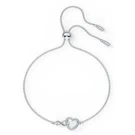 Swarovski Armband Swa Infinity Heart, weiss, rhodiniert