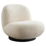 le canapé Sessel Loungesessel Relaxsessel Drehsessel Emma aus Teddy Bouclé (Weiß)