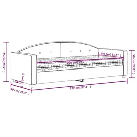 vidaXL Tagesbett mit Matratze Gelb 80x200 cm Samt