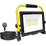 AUXTINGS Tragbare LED Arbeitsstrahler 75W 7500LM Kaltweiß LED Baustrahler Faltbarer Standgestell Fluter Floodlight IP66 Wasserdicht mit 3m Netzkabel und Stecker für Werkstatt Baustelle Garage