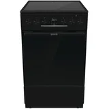 Gorenje GECS5C70BPA Elektro-Standherd mit Glaskeramik-Kochfeld /50cm/70 Liter/GentleClose/Schnellaufheizung/AirFry/ExtraSteam/Teleskopauszüge/AquaClean/schwarz