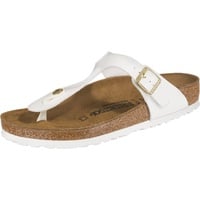 Birkenstock Classic Gizeh Birko-Flor Damen Zehentrenner, Patent White, 38 EU - 38 EU