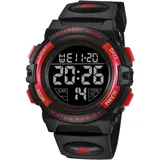 Digitaluhr für Kinder Jungen, 50M Wasserdicht Sportuhr Outdoor Digitaluhr für Kinder Stoßfest Silikon Uhrenarmband mit Alarm Stoppuhr LED Licht