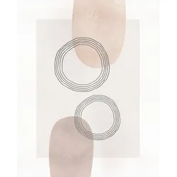 Bild KOMAR "Line Art Circles", beige (farbe bild(er): pastell), B:40cm H:50cm, Papier, Holz, Bilder, Wandbild zur Dekoration - ohne Rahmen