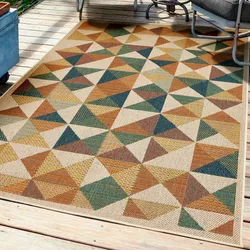 Teppich ANDIAMO "Sedona Dreieck", bunt (multi), B:80cm H:6mm L:200cm, Polypropylen, Teppiche, Flachgewebe, modernes Design, In- und Outdoor geeignet