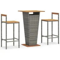 vidaXL Gartenbar-Set 3-tlg. Grau