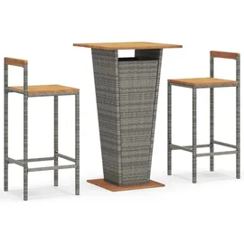 vidaXL Gartenbar-Set 3-tlg. Grau