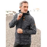 Witt Weiden Strickfleecejacke in schwarz-meliert | Gr.: 48/50