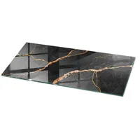 Tulup Tischplatte Schwarz, Rotbraun, Glas 125x50x0.4 cm Esszimmer, Tische,