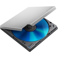 PIONEER Externes Blu-ray Laufwerk BDR-XD08S USB 3.2 Gen1 (USB Type-C) / 2.0 Slim Portable BD/DVD/CD Brenner Silber