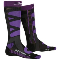 X-Socks Ski Control 4.0 Socken, Charcoal Melange/Purple, (G079) 41-42