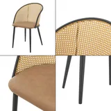 [en.casa] Esszimmerstuhl Gagnef 2er Set Braun / Schwarz