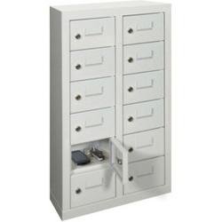 Pavoy Kleinfach-Hängeschrank, 2 x 6 Fächer, Korpus / Front Lichtgrau
