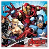 Procos - Papier-Servietten Mighty Avengers, 20 Stück, Größe 33 x 33 cm, 2-lagige Motiv-Servietten, Mundtuch, Party-Geschirr, Geburtstag, Mottoparty