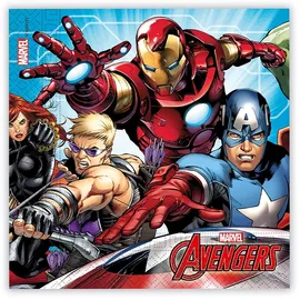 Procos - Papier-Servietten Mighty Avengers, 20 Stück, Größe 33 x 33 cm, 2-lagige Motiv-Servietten, Mundtuch, Party-Geschirr, Geburtstag, Mottoparty