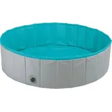 Famanu Hundepool Blau/Grau - Ø 120 cm, Anti-Rutsch-Boden, Faltbar, Ohne Aufpumpen - Blau/Grau