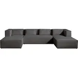 lisa design Stella Wohnlandschaft aus Cord 7-sitzer moderner Stil Dunkelgrau