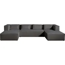 lisa design Stella Wohnlandschaft aus Cord 7-sitzer moderner Stil Dunkelgrau