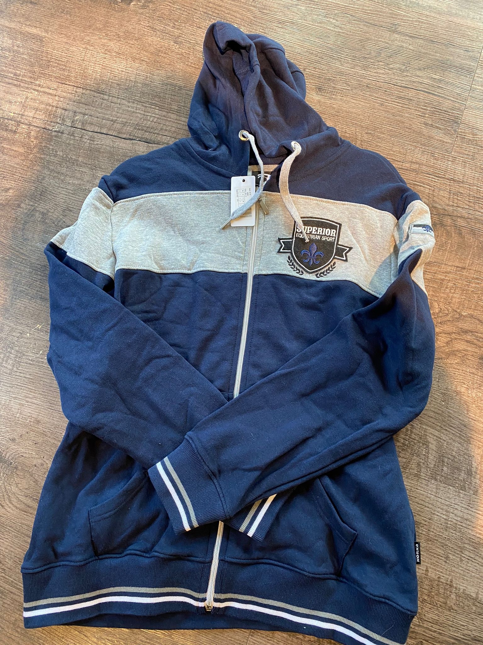 Horka Herren Sweatjacke Legend navy grau, Größe: L