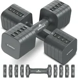 Amonax Hanteln Frauen Set, 5-in-1 Verstellbare Hanteln, 1kg/2kg/3kg/4kg/5kg Dumbbell Set für Frauen und Männer, Gewichte Hantel für Krafttraining Zuhause, Home Workout Equipment