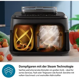 Philips 5000 Series Steam Airfryer Dual Basket NA552/00 Dunkelgrau/Kupfer