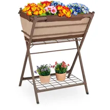 Relaxdays Hochbeet Metall, Kunststoff, 66.5x91x50 cm, Gartenzubehör, Hochbeete