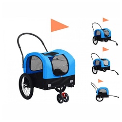 vidaXL Hunde-Transportbox 2-in-1 Tier-Fahrradanhänger und Jogger Blau und Schwarz blau