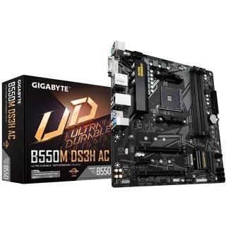Gigabyte B550M DS3H AC mATX Mainboard Sockel AM4 WIFI/M.2/HDMI/DVI/USB